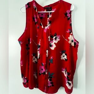 Red floral 41 Hawthorn flowy tank